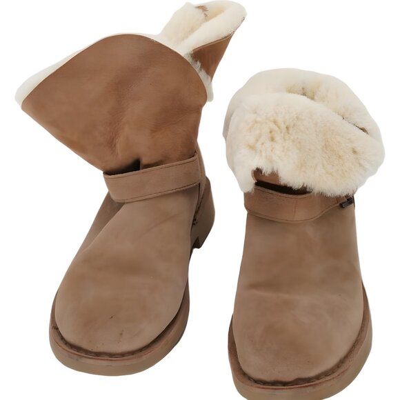 UGG Syden Sheepskin Suede Pull-On Boots Chestnut Women's US 9.5 - Picture 5 of 6
